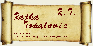 Rajka Topalović vizit kartica